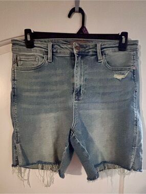 Judy Blue Light Blue Distressed Denim Shorts